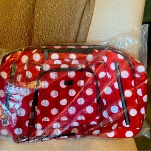 Lug Propeller 2 Overnight Bag In Crimson Large Dot -NWT
